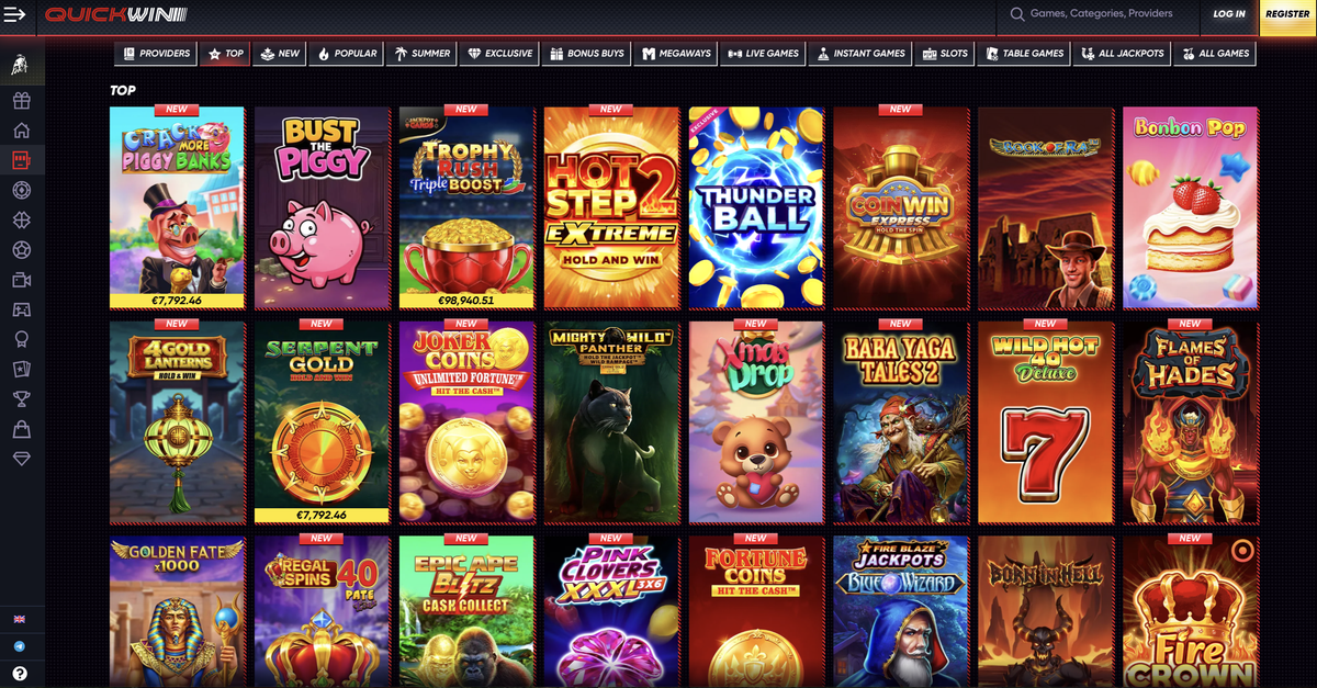 QuickWin Catégories de jeux